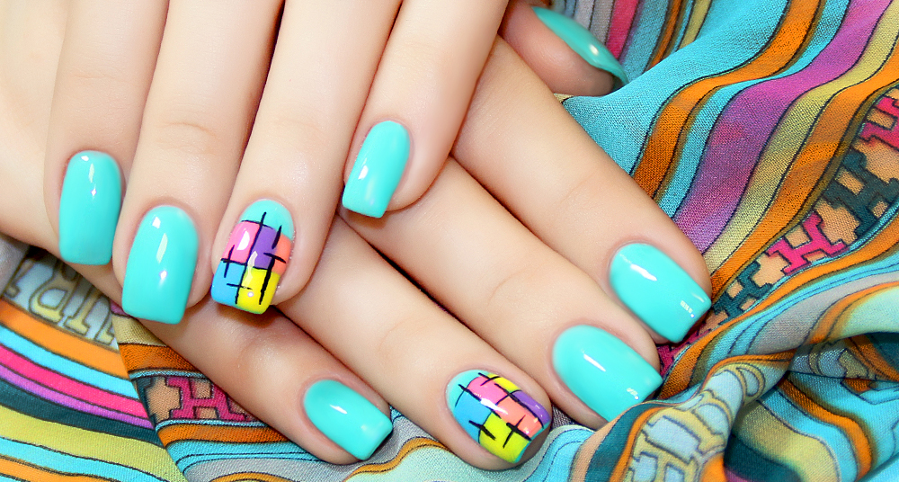 дизайн ногтей на короткие ногти яркие цвета